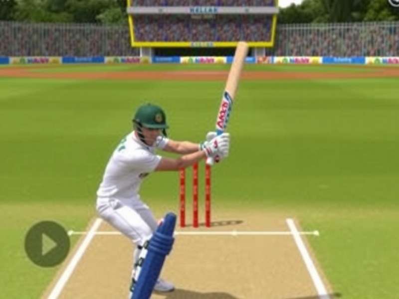 Virtual Cricket Ace - Batting Practice Tips Virtual Cricket Ace player practicing batting tips in a net session